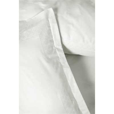 Cotton Box Nakışlı Saten Çift Kişilik Nevresim Takımı Galant Beyaz