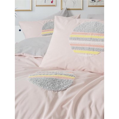 Cotton Box Puff Nakışlı Çift Kişilik Nevresim Takımı Tuft Gri