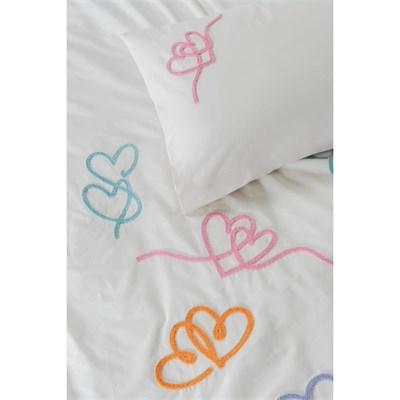 Cotton Box Puff Nakışlı Çift Kişilik Nevresim Takımı Amora Mint