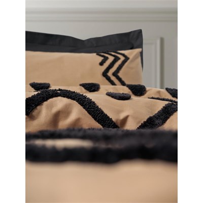 Cotton Box Puff Nakışlı Çift Kişilik Nevresim Takımı Elio Bakır-siyah