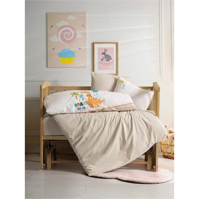 Cotton Box Punch Nakışlı Bebek Nevresim Takımı Kiddo Krem