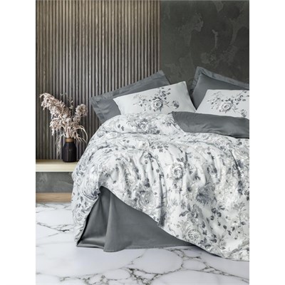 Cotton Box Saten Çift Kişilik Nevresim Takımı Moale Gri