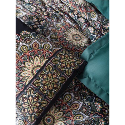 Cotton Box Saten Çift Kişilik Nevresim Takımı Ornate Petrol