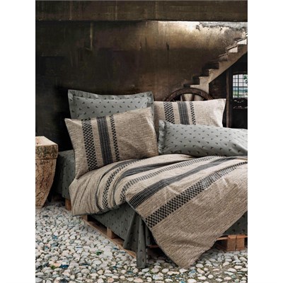 Cotton Box Toprak Çift Kişilik Nevresim Takımı Arlo Kahve