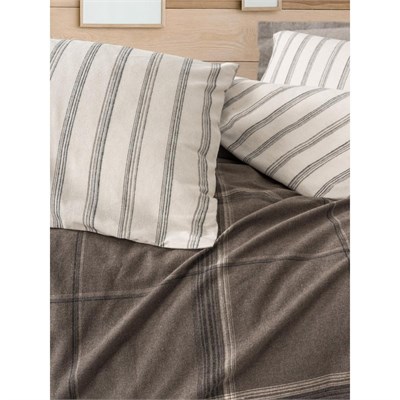 Cotton Box Warm Flanel Çift Kişilik Nevresim Takımı Caldo Kahve