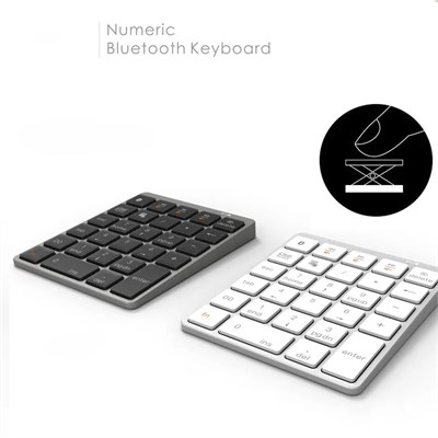 Coverzone Macbook Notebook Uyumlu Bluetooth Kablosuz Numerik Klavye Tuş Takımı Mini Numpad Ultra İnce Kablosuz Şarjlı 28 Tuşlu Mini Rakam Klavyesi Keypad N960 (Titanium)