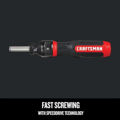 CRAFTSMAN CMHT68129 15 PC SpeedDrive Mandallı Tornavida, Kırmızı, Siyah, Gümüş