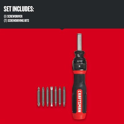CRAFTSMAN CMHT68129 15 PC SpeedDrive Mandallı Tornavida, Kırmızı, Siyah, Gümüş