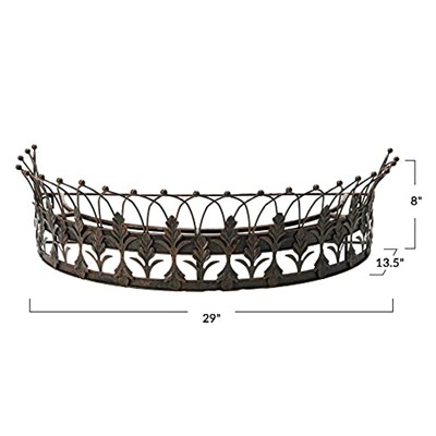Creative CO-OP Rust metal Curtain Crown