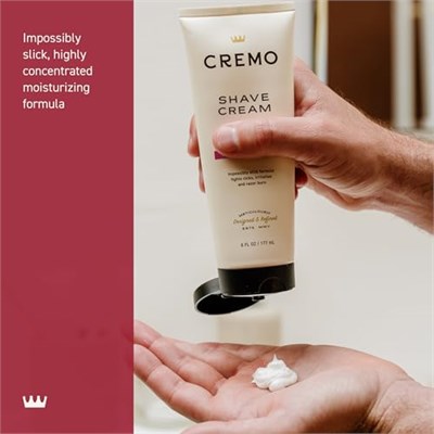 Cremo Orijinal Tıraş Kremi, Erkekler için Şaşırtıcı derecede Üstün Ultra Kaygan Tıraş Kremi, Nicks, Kesikler ve Jilet Yanık Savaşır, 6 Fl Oz