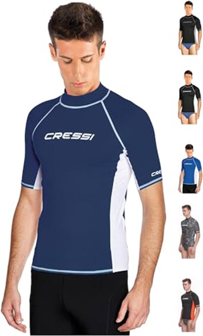 Cressi Erkek Rash Guard Kısa Kollu T-Shirt - Seçenekler: XS/1 (46), S/2 (48), M/3 (50), L/4 (52), 54 (XL/5)