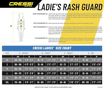 Cressi Kadın Rash Guard kısa kollu triko, elastik dokuma, UV güneş korumalı (UPF) 50+ (tekli paket)