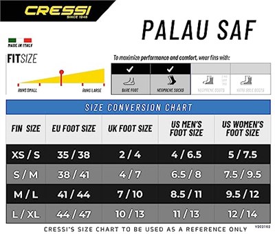 Cressi Palau Saf Fins yüzme ve şnorkel için ayarlanabilir kısa palet - Seçenekler: M/L-41/44, L-XL