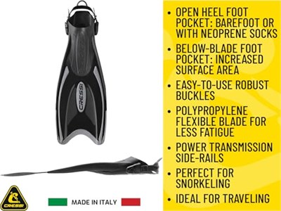 Cressi Palau Saf Fins yüzme ve şnorkel için ayarlanabilir kısa palet - Seçenekler: XS/S (35/38), S/M (38/41), L/XL (44/47)