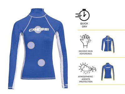 Cressi Rash Guard Lady Long SL Rash Guard uzun koruyucu kollar Kadın