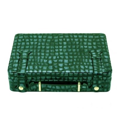 Croco Desen Seyahat Puro Kutusu Humidor İçi Sedir Yeşil 18s