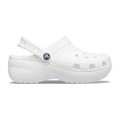 Crocs Kadın Classic Platform Clog W Terlik, White, 38-39 EU