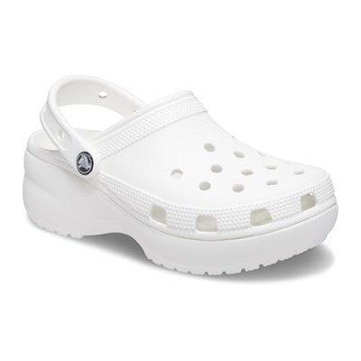 Crocs Kadın Classic Platform Clog W Terlik, White, 37-38 EU