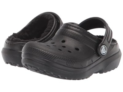 Crocs Kids Classic Lined Clog | Kids Slippers, Black, 2 Little Kid