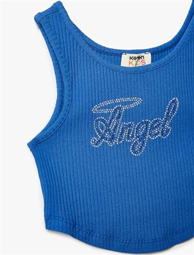 Crop Atlet Pul Payet Detaylı Dokulu