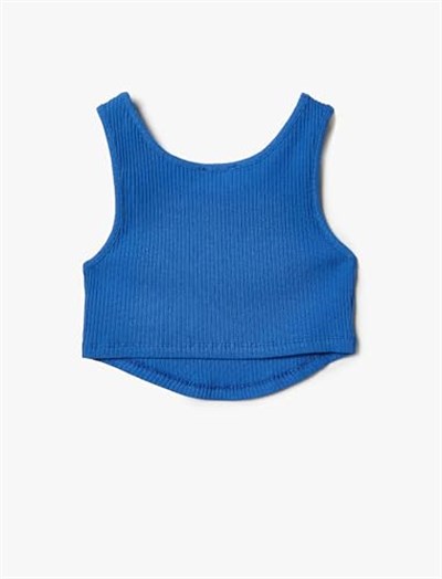 Crop Atlet Pul Payet Detaylı Dokulu