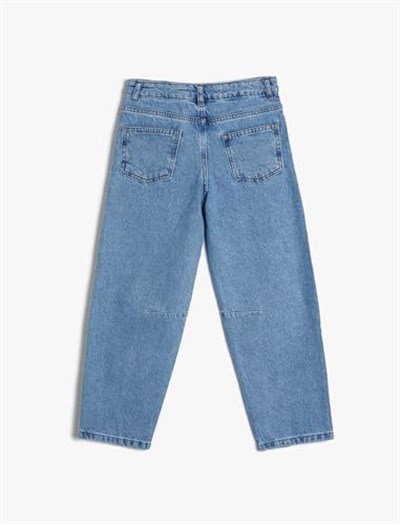 Crop Kot Pantolon Dikiş Detaylı Cepli Pamuklu