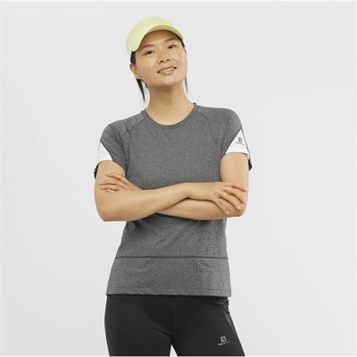 Cross Run Graphic Tee M Black/Heather/White XS