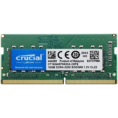 Crucial 16GB 260pin SODIMM DDR4 PC4-25600 NONECC