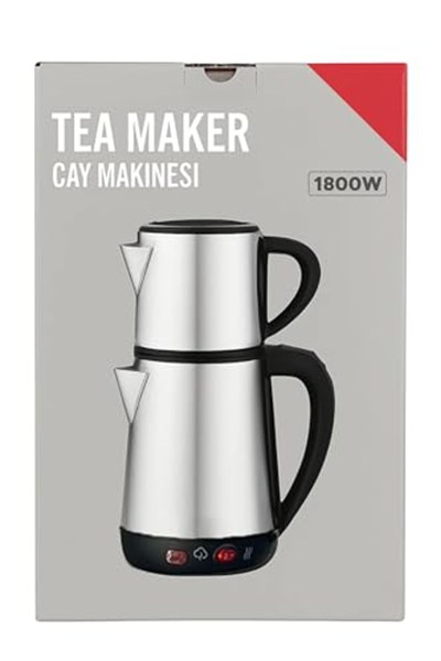 Crwn Elektrikli Çay Makinesi Çelik Çaydanlık Takımı Su Isıtıcı Türk Çayı 1800W