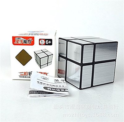 CuberSpeed Paket 2x2 Ayna Siyah Gövde Gümüş ve Mofangge 3x3 Ayna Blokları Gümüş Sihirli Küp Yapboz