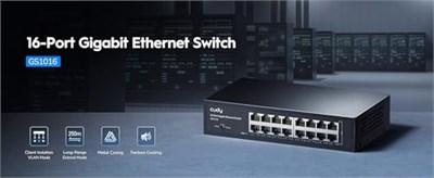 Cudy GS1016 10/100/1000Mbps 8KMAC 16 Port Gigabit Metal Rack Mount Switch