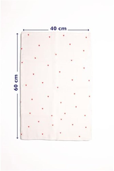 Cupid Kalp Desenli%100 Müslin -Pamuk Mutfak Kurulama Bezi Ve Bebek Omuz Bezi (3lü Set)