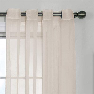 CurtainFresh Yatak Odası veya Oturma Odası için Koku Nötrleştirici Şeffaf Vual Gromet Pencere Perdesi (1 Panel), 149 cm x 241 cm, Fildişi - Seçenekler: 59 in x 84 in, 149.9G x 149.9U cm (1 Panel)...