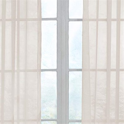 CurtainFresh Yatak Odası veya Oturma Odası için Koku Nötrleştirici Şeffaf Vual Gromet Pencere Perdesi (1 Panel), 149 cm x 241 cm, Fildişi - Seçenekler: 59 in x 84 in, 149.9G x 149.9U cm (1 Panel)...