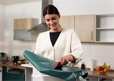 d-c-fix Yapışkan folyo, tek renk, ipeksi mat, mallard yeşili, kendinden yapışkanlı folyo, su geçirmez, mobilya, masa, dolap, kapı, mutfak cephesi için gerçekçi dekorasyon, mobilya folyosu, dekoratif