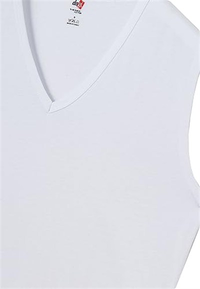 Dagi Erkek D1070 V Yaka Kolsuz T-shirt 2li, Pamuk