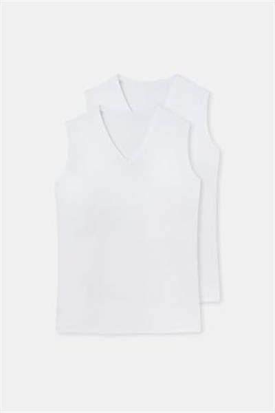 Dagi Erkek D1070 V Yaka Kolsuz T-shirt 2li, Pamuk