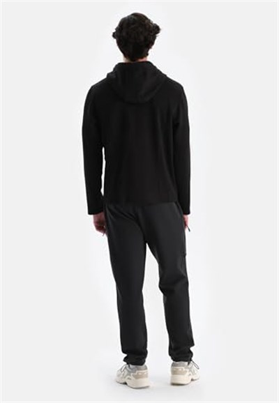Dagi Erkek Fermuar Yaka Kapşonlu Termal Sweatshirt, Örme