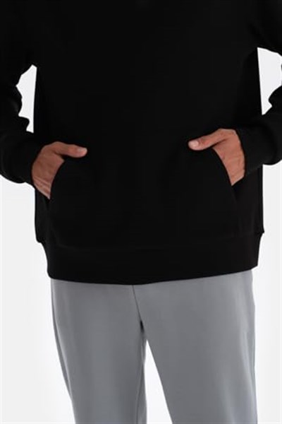 Dagi Erkek Kapüşonlu Uzun Kollu Sweatshirt, Modal, Örme