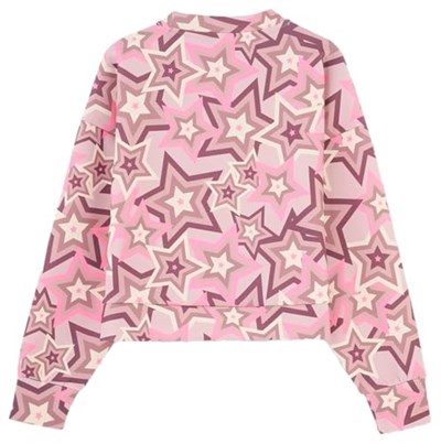 Dagi Kadın Dik Yaka Yıldız Baskılı Scuba Sweatshirt, Örme