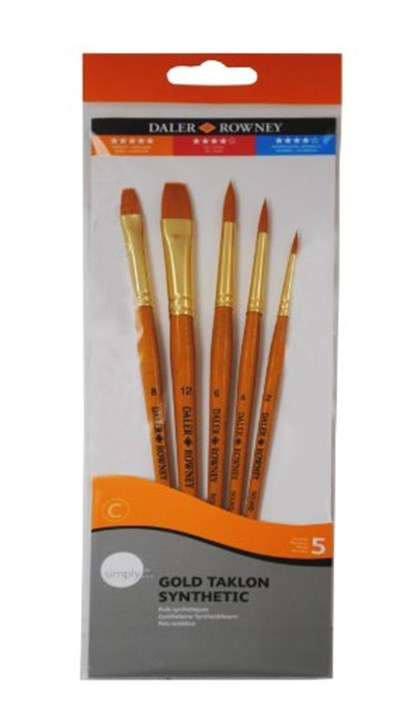 Daler Rowney Taklon Fırça Seti Kısa Sap 5Li #3 (216920502) - Seçenekler: 5li, 4lü, 6li, 10lu, #1, #2, #3, #4...