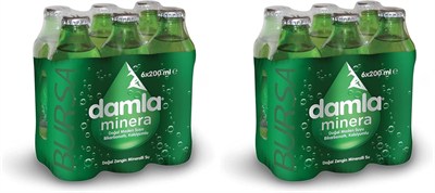 Damla Minera Doğal Maden Suyu Cam Şişe 6x200 ML 2li paket