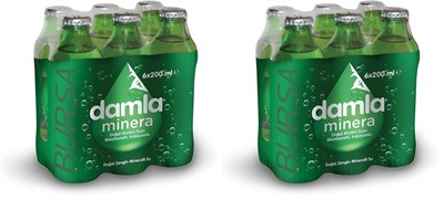 Damla Minera Doğal Maden Suyu Cam Şişe 6x200 ML 2li paket