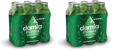 Damla Minera Doğal Maden Suyu Cam Şişe 6x200 ML 2li paket