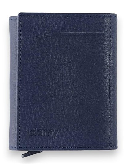 Damy Deri Cüzdan, Kadın Küçük RFID Kartlık, Fermuarlı, Erkek Mekanizmalı İnce, Mıknatıslı, Spor, Kartvizitlik, Mini Kredi Kartlık 626 (Lacivert)