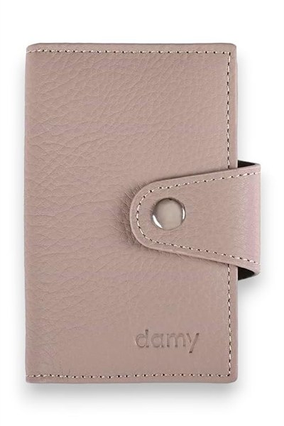 Damy Hakiki Deri RFID Korumalı Akordiyon Kartlık 415 - Vizon