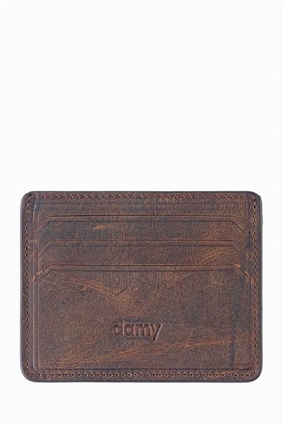 Damy Hakiki Deri Unisex Kartlık 530CR - Kahve