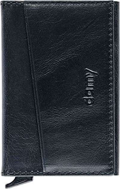 Damy Hakiki Deri Unisex Mekanizmalı Kartlık 611CR - Siyah