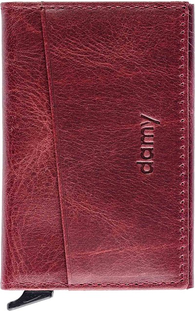 Damy Hakiki Deri Unisex Mekanizmalı Kartlık 611CR - Bordo