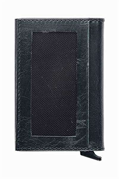 Damy Hakiki Deri Unisex Mekanizmalı Kartlık 611CR - Siyah